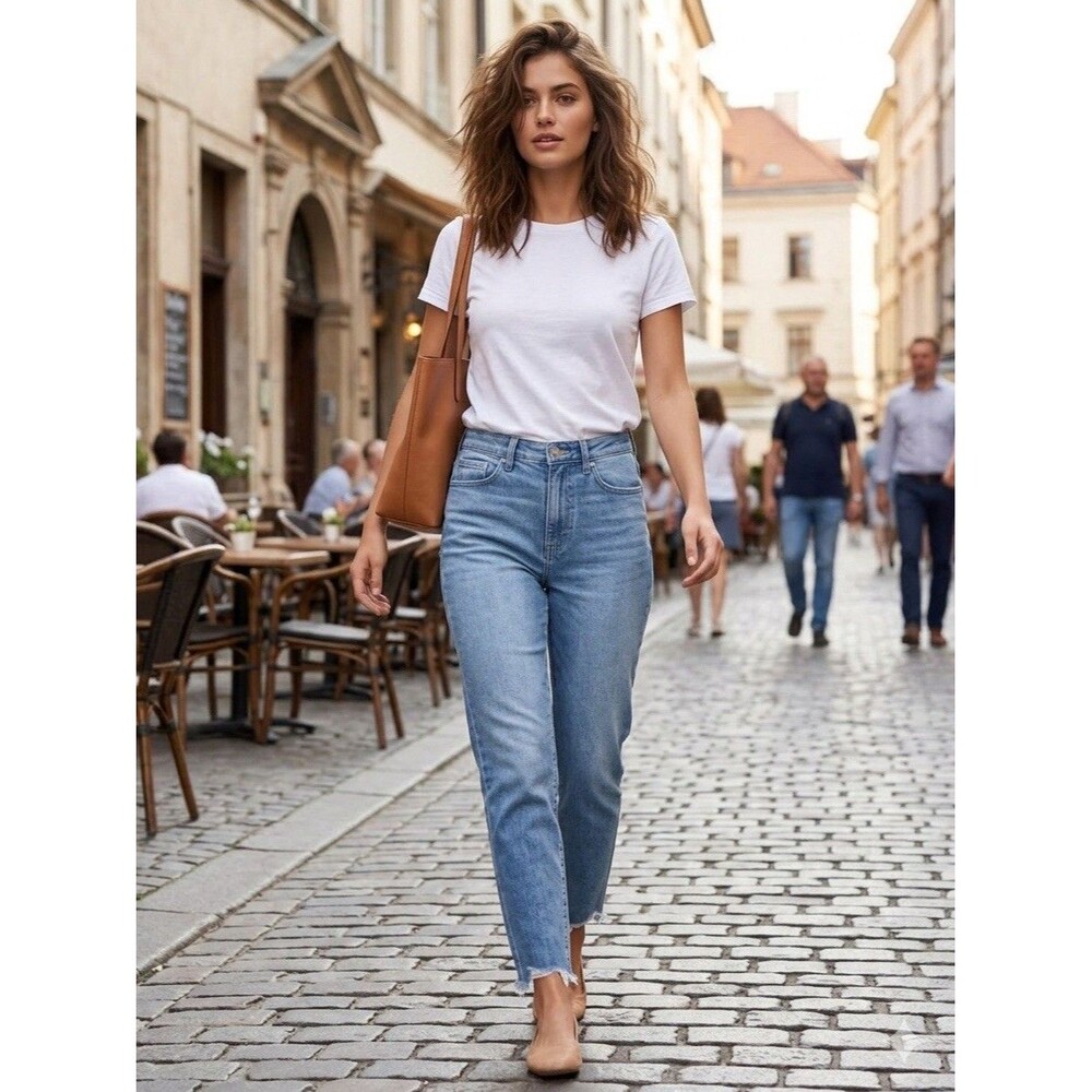 *NWT* SO High Rise Relaxed Fit Vintage Style MOM Jeans Frayed Hem Women Size 5